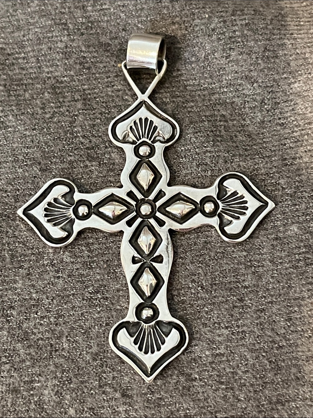 Sterling Phillip Guerro Navajo Cross Pendant